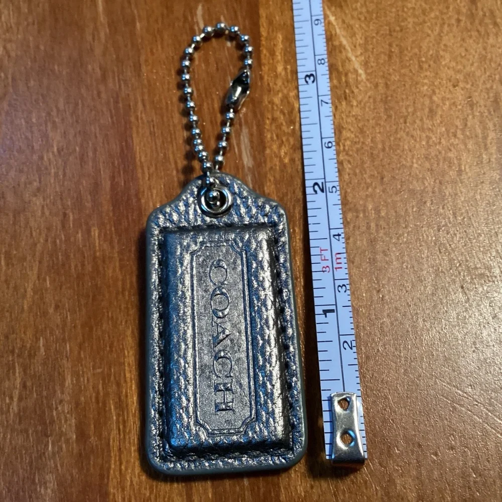 Coach Leather Gray Bag Tag/Hang Tag